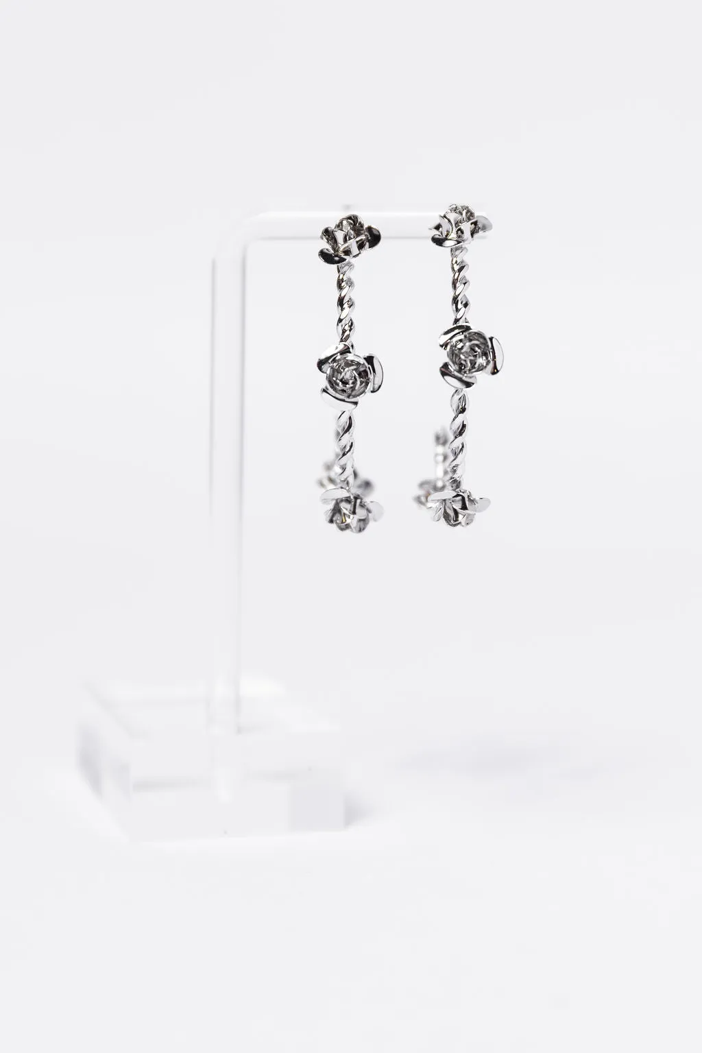 Silver Rose Hoop Earrings FINAL SALE sold by Pink Lily product image thumbnail 3
