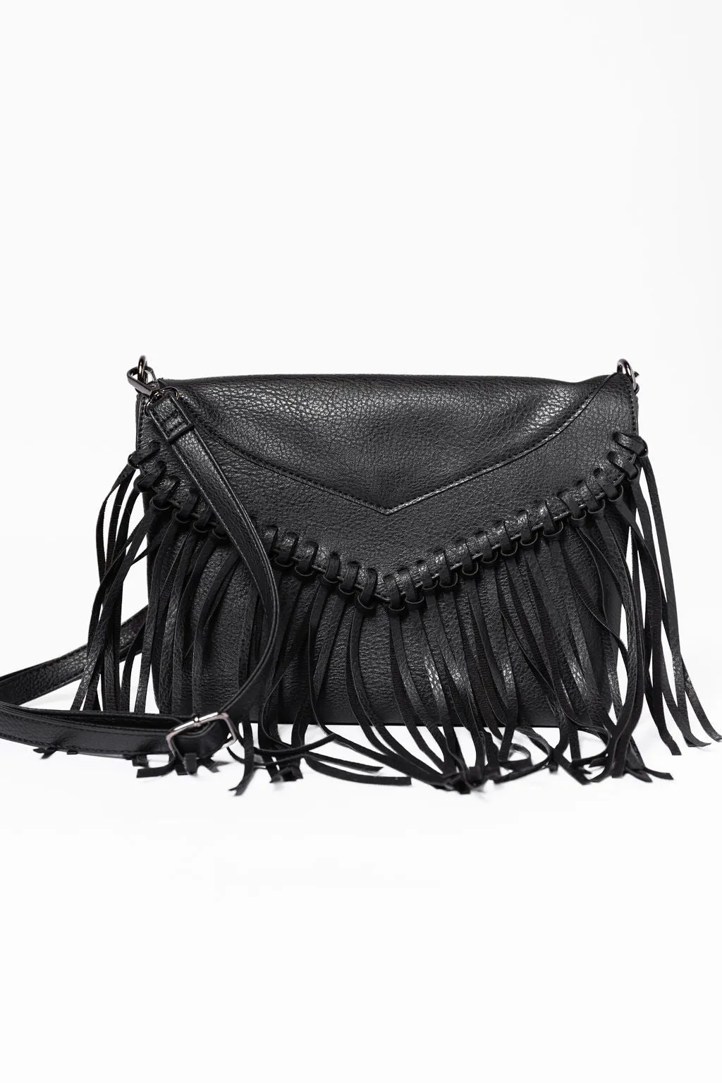 Black Fringe Handbag SALE sold by Pink Lily