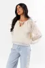 Face The Music Cream Embroidered Blouse FINAL SALE sold by Pink Lily
