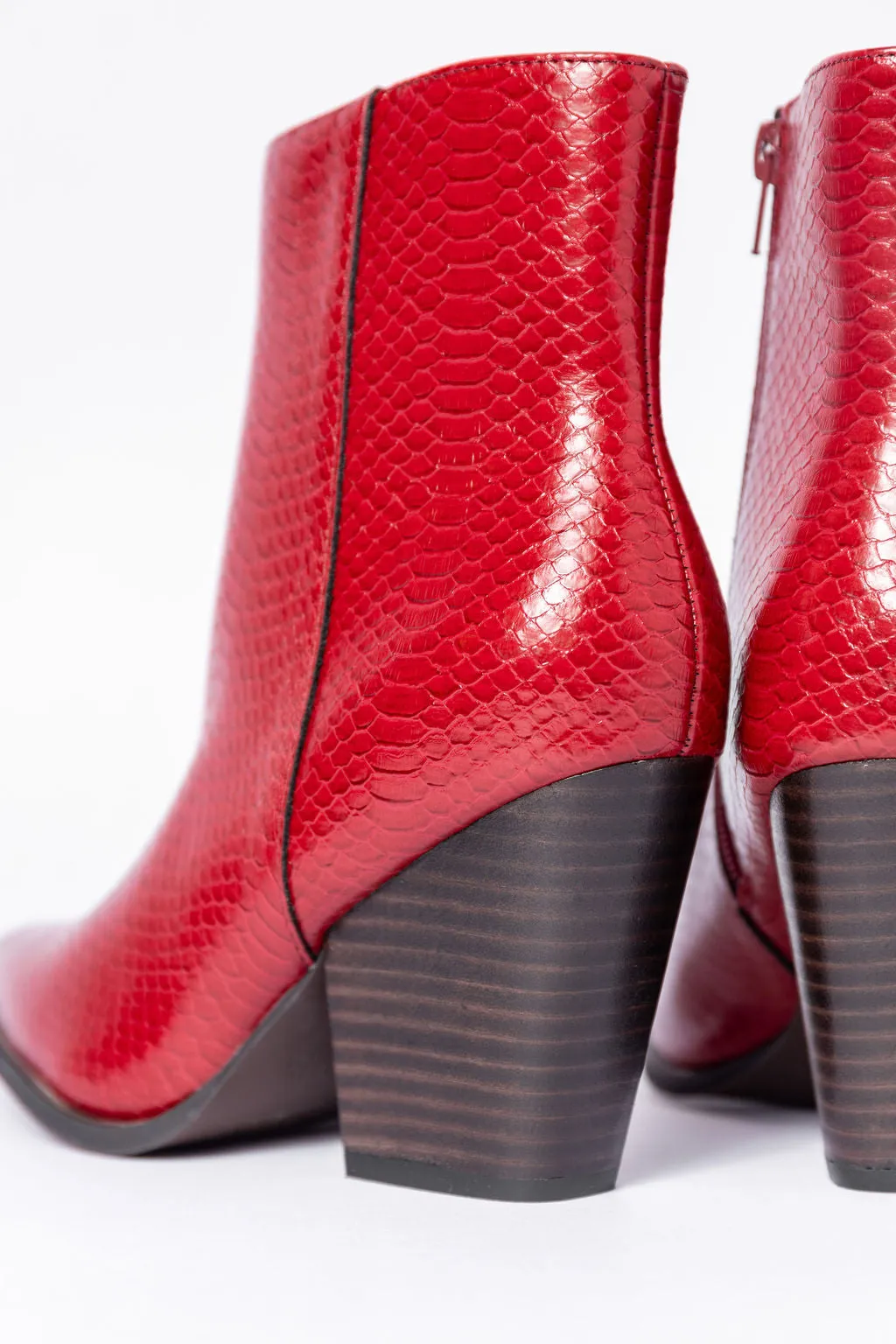 Jessie Red Snakeskin Pointed Toe Bootie sold by Pink Lily product image thumbnail 4