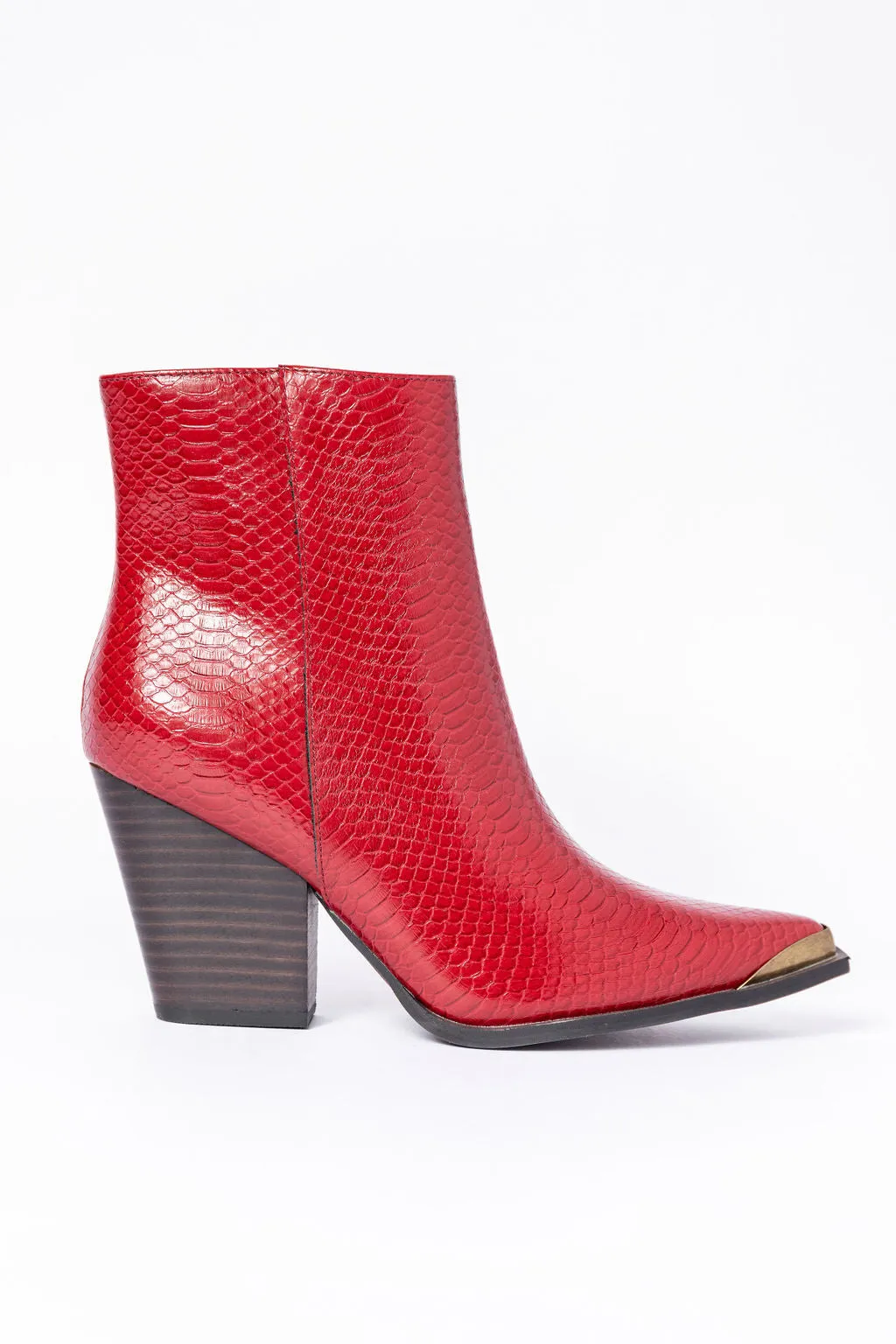 Jessie Red Snakeskin Pointed Toe Bootie sold by Pink Lily product image thumbnail 2