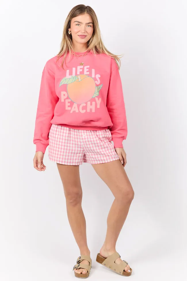 Life Is Peachy Light Red Graphic Sweatshirt sold by Pink Lily product image thumbnail 2