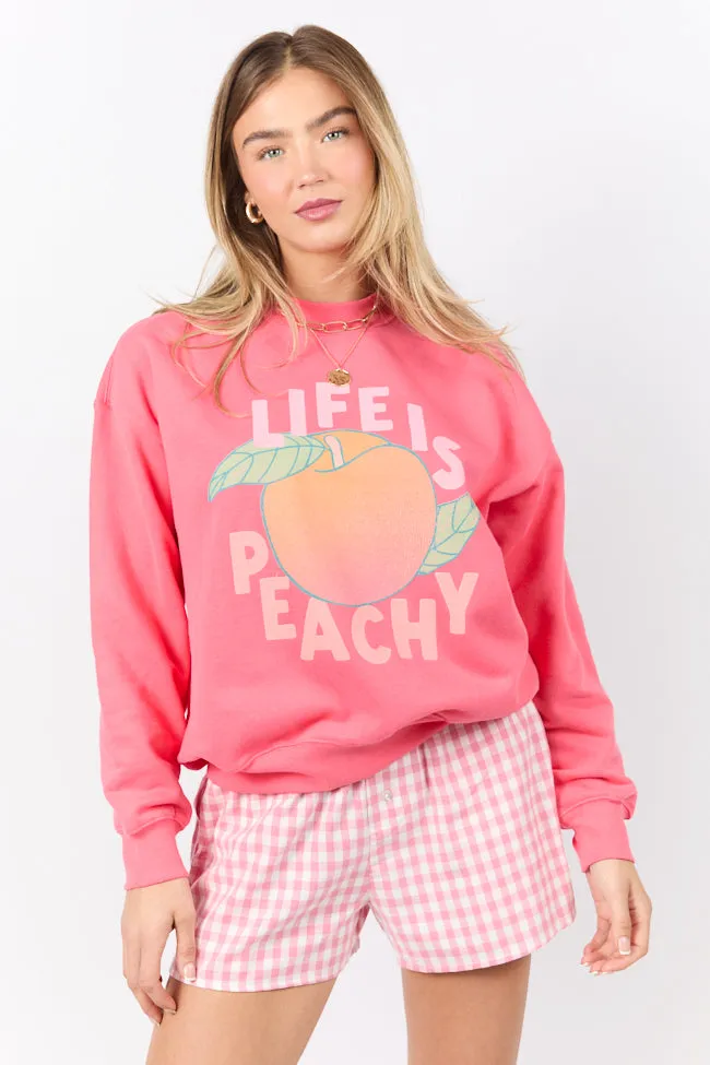 Life Is Peachy Light Red Graphic Sweatshirt sold by Pink Lily product image thumbnail 4