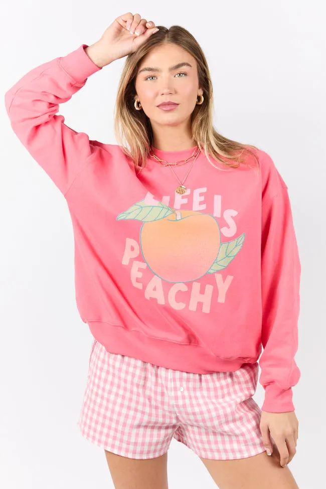 Life Is Peachy Light Red Graphic Sweatshirt sold by Pink Lily product image thumbnail 5