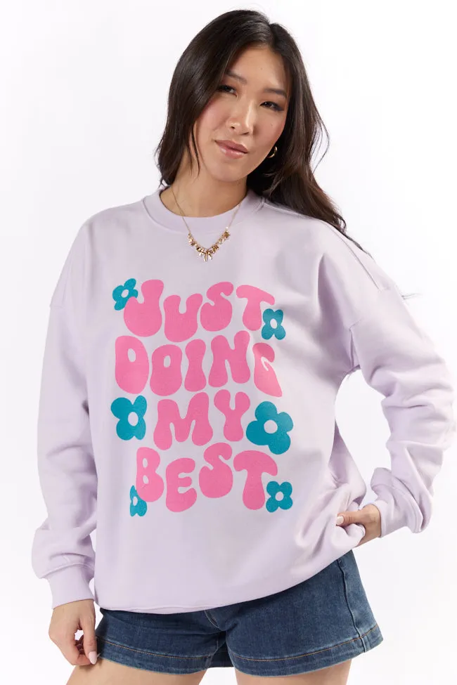 Just Doing My Best Light Lilac Graphic Sweatshirt sold by Pink Lily product image thumbnail 5