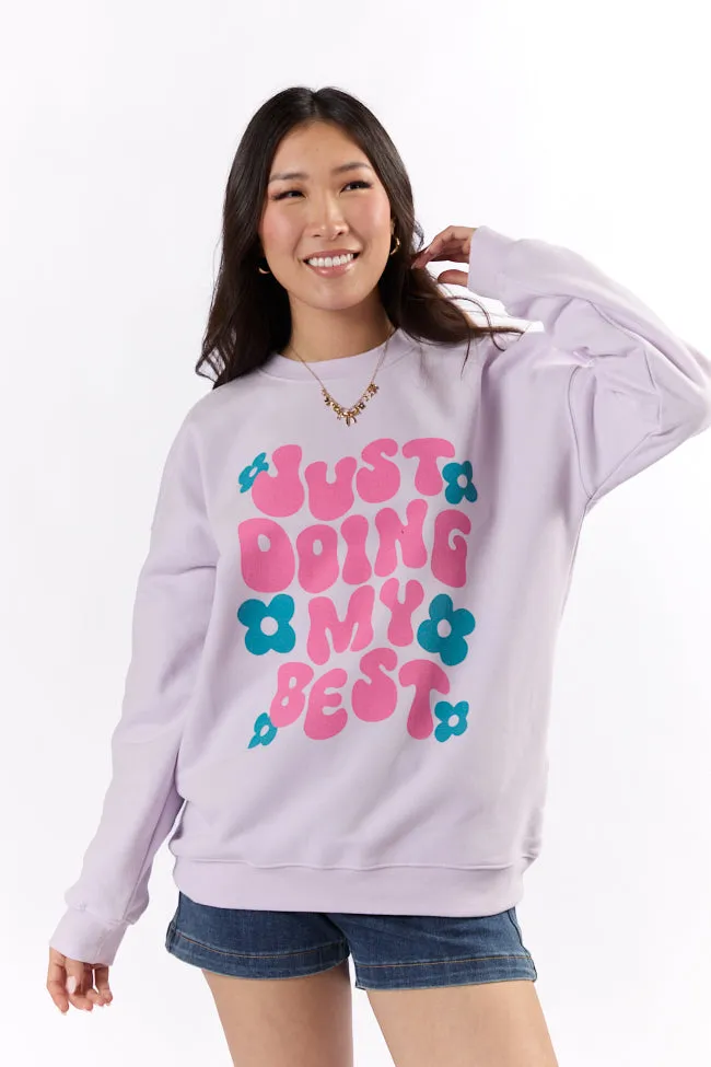 Just Doing My Best Light Lilac Graphic Sweatshirt sold by Pink Lily product image thumbnail 2
