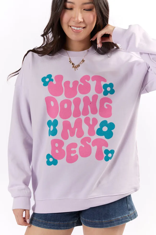 Just Doing My Best Light Lilac Graphic Sweatshirt sold by Pink Lily product image thumbnail 3