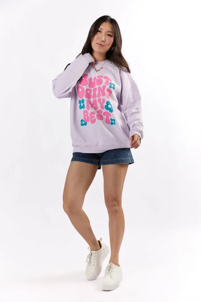 Just Doing My Best Light Lilac Graphic Sweatshirt sold by Pink Lily product image thumbnail 4