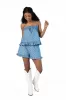 Perfect Playlist Blue Printed Chambray Set sold by Pink Lily