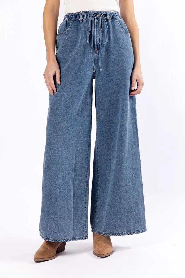 Callahan Drawstring Waist Loose Chambray Pants FINAL SALE sold by Pink Lily
