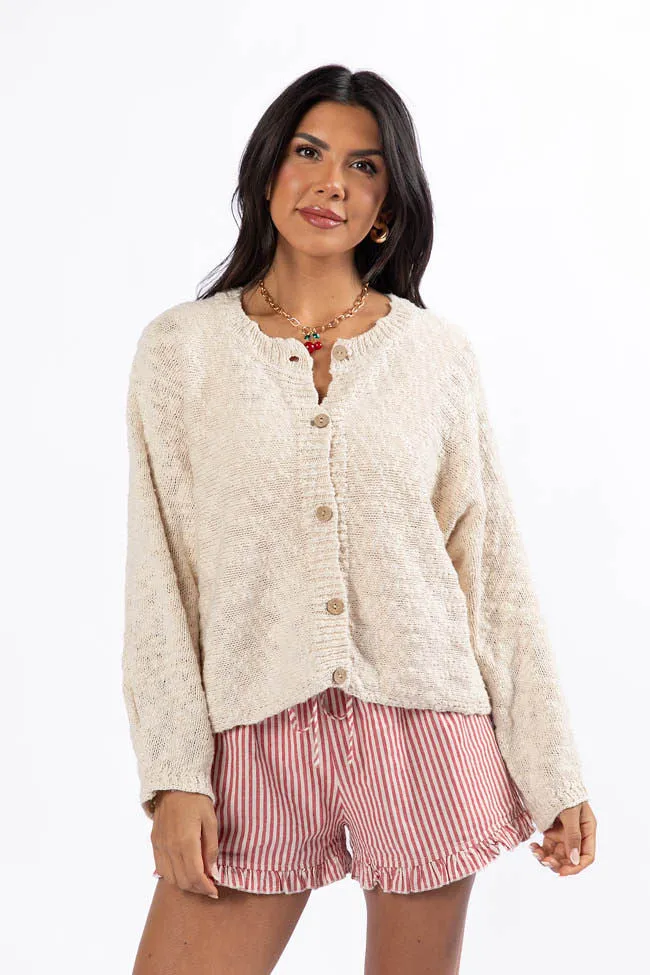 Afternoon Bliss Oatmeal Light Weight Cardigan sold by Pink Lily product image thumbnail 3