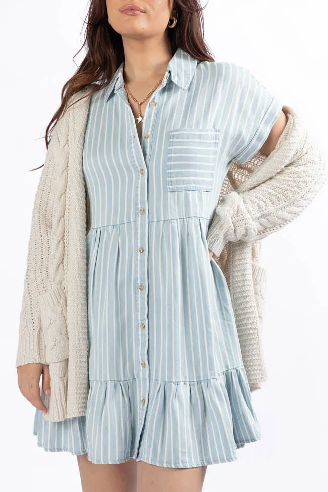 I Told You Striped Chambray Shirt Dress FINAL SALE sold by Pink Lily product image thumbnail 3