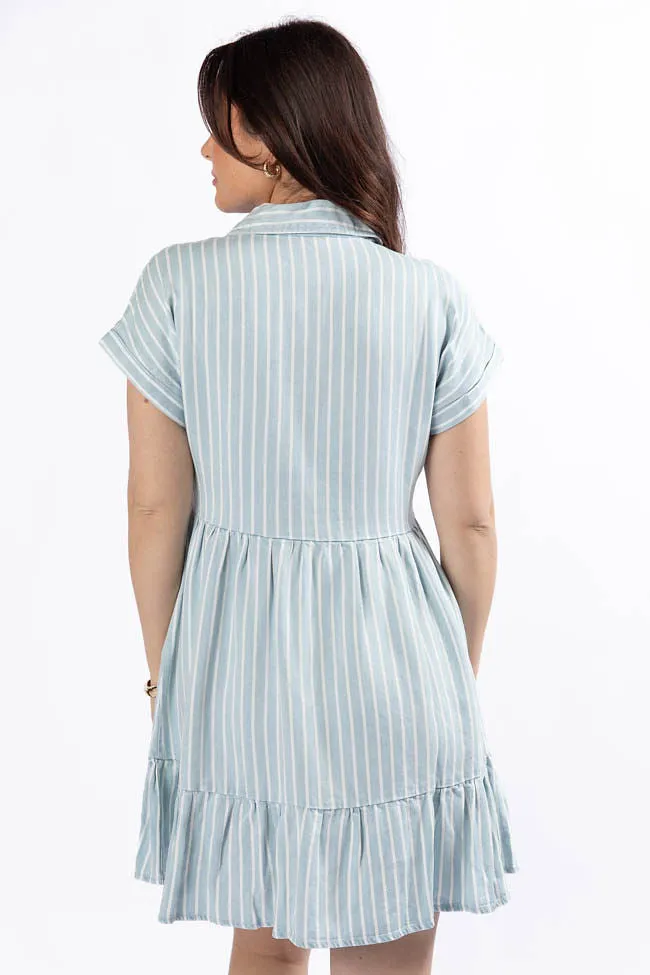 I Told You Striped Chambray Shirt Dress FINAL SALE sold by Pink Lily product image thumbnail 5