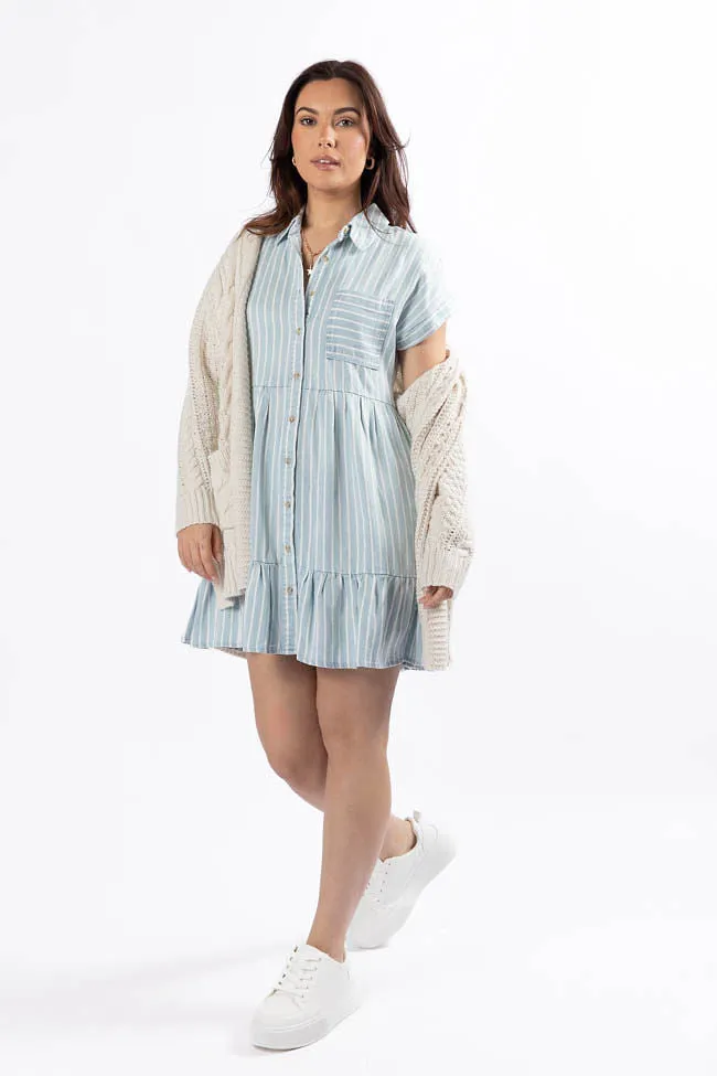 I Told You Striped Chambray Shirt Dress FINAL SALE sold by Pink Lily product image thumbnail 2