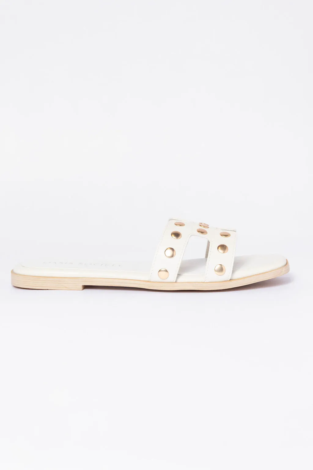 Hallie White Studded H Sandals FINAL SALE sold by Pink Lily product image thumbnail 5