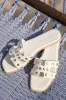 Hallie White Studded H Sandals FINAL SALE sold by Pink Lily