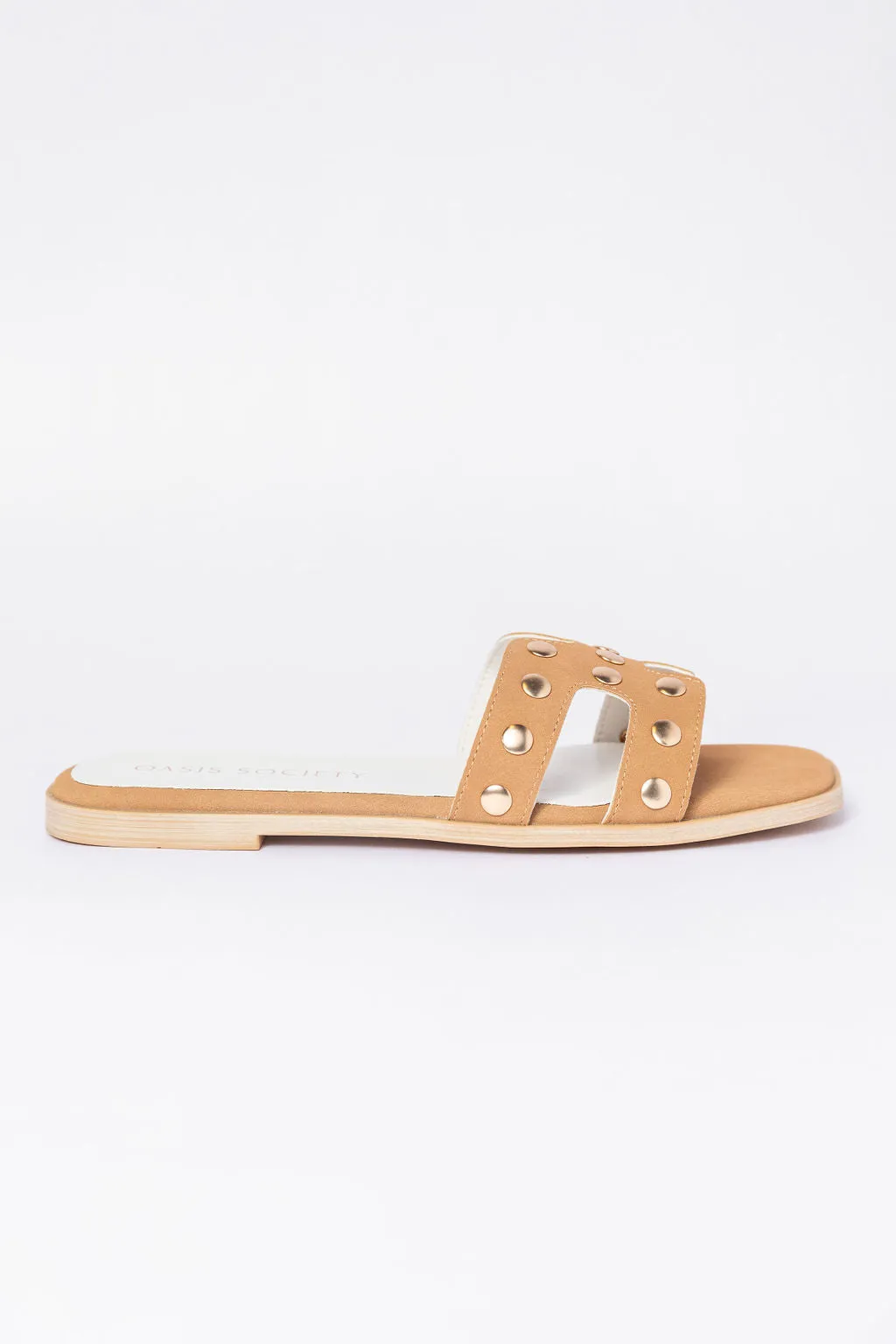 Hallie Camel Studded H Sandals FINAL SALE sold by Pink Lily product image thumbnail 4
