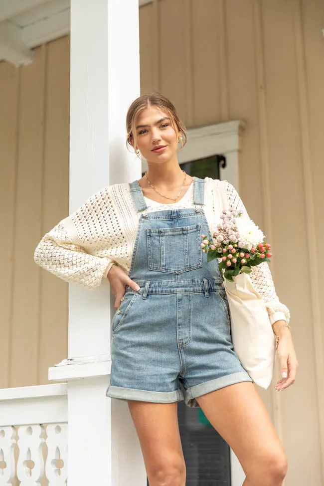 Common Ground Medium Wash Relaxed Fit Cuffed Overalls SALE sold by Pink Lily product image thumbnail 2