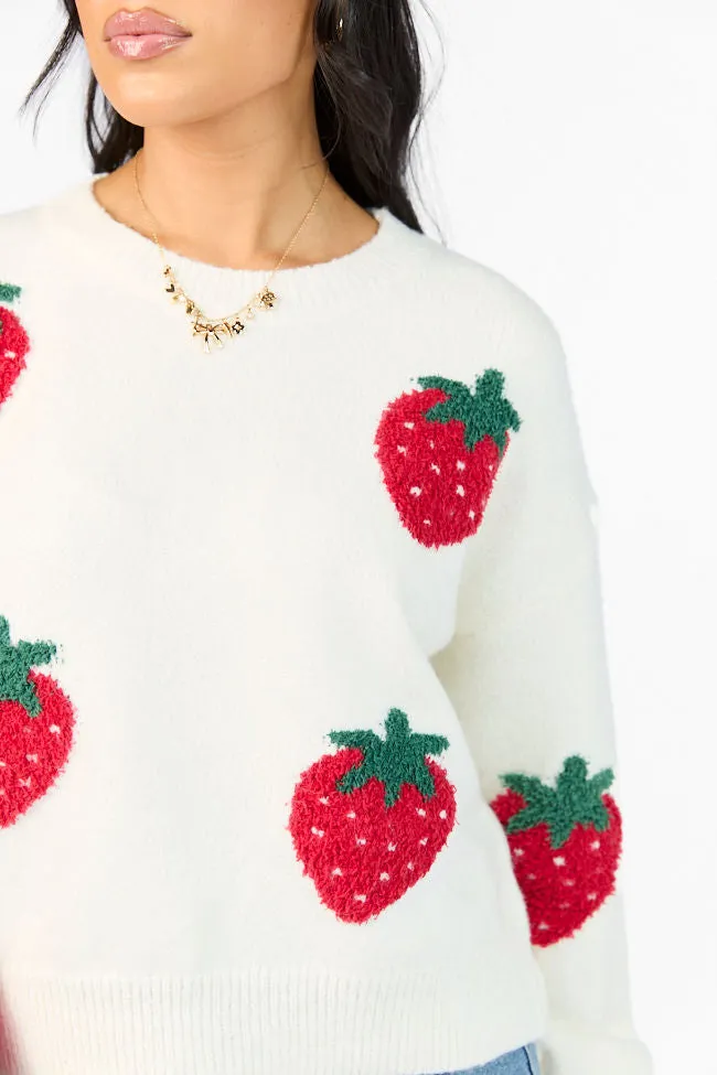 Strawberry Patch Cream Sweater sold by Pink Lily product image thumbnail 5