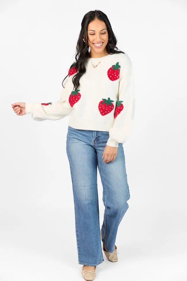 Strawberry Patch Cream Sweater sold by Pink Lily product image thumbnail 4