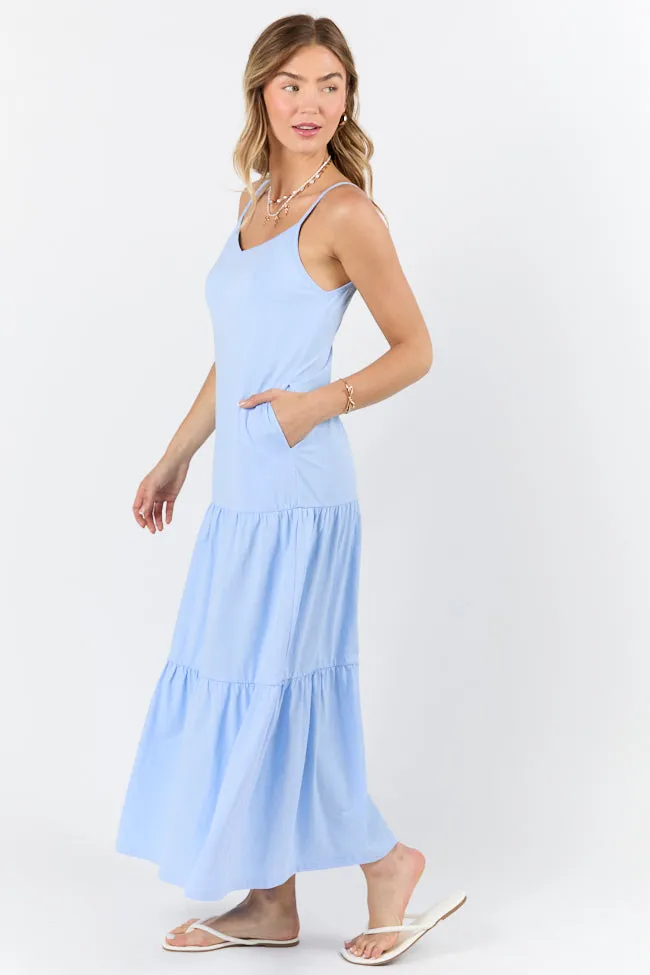 Sweet Melodies Blue Ribbed Knit Maxi Dress FINAL SALE sold by Pink Lily product image thumbnail 2