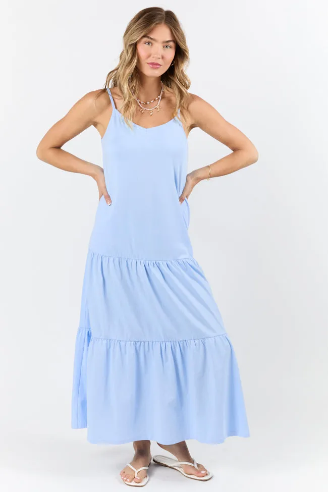 Sweet Melodies Blue Ribbed Knit Maxi Dress FINAL SALE sold by Pink Lily