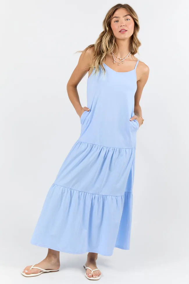 Sweet Melodies Blue Ribbed Knit Maxi Dress FINAL SALE sold by Pink Lily product image thumbnail 5