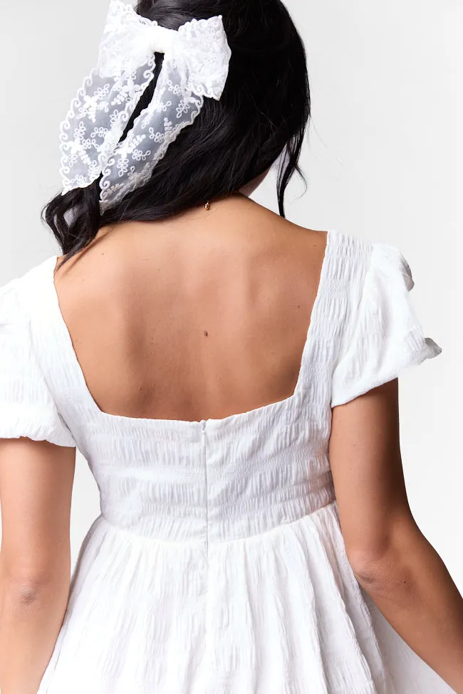 Breezing By Ivory Textured Square Neck Mini Dress FINAL SALE sold by Pink Lily product image thumbnail 2