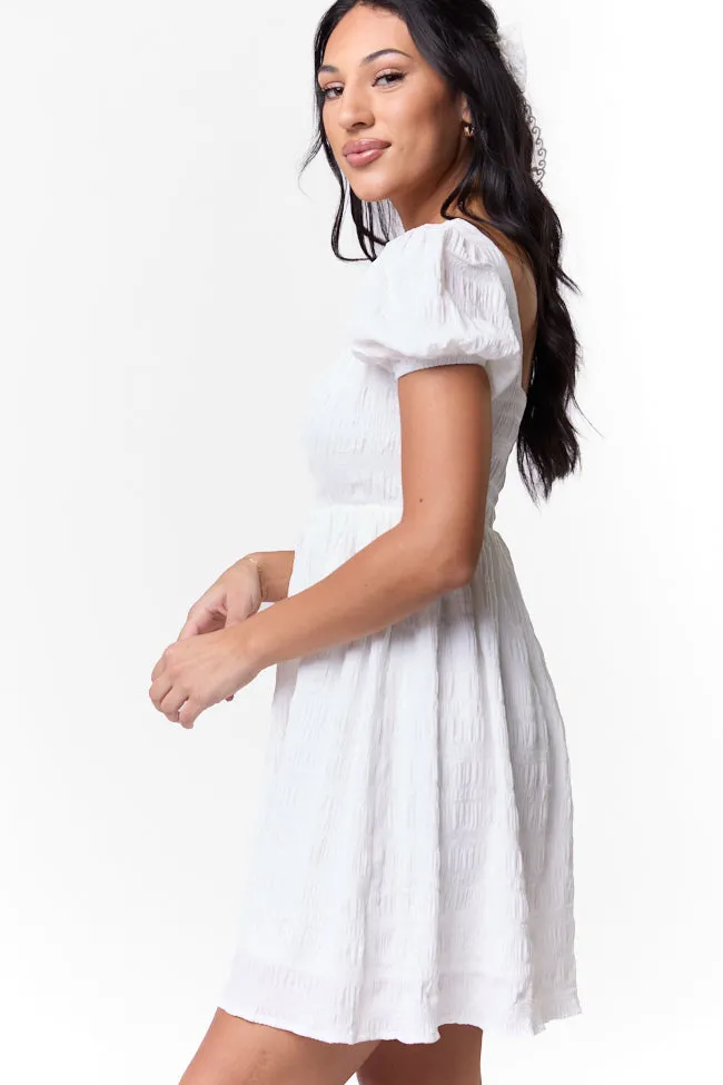 Breezing By Ivory Textured Square Neck Mini Dress FINAL SALE sold by Pink Lily product image thumbnail 5