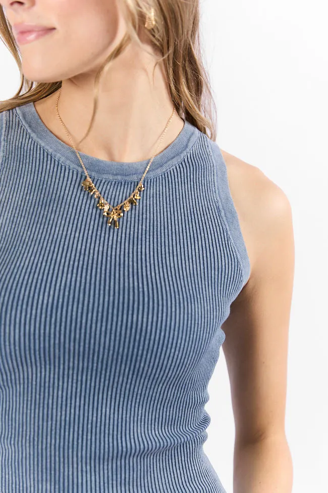 Back To Square One Acid Washed Ribbed High Neck Tank SALE sold by Pink Lily product image thumbnail 4