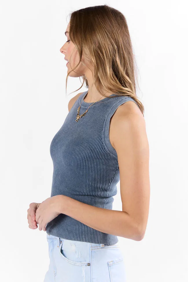 Back To Square One Acid Washed Ribbed High Neck Tank SALE sold by Pink Lily product image thumbnail 5