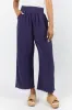 Look Your Best Navy Frayed Detail Ankle Length Pants SALE sold by Pink Lily