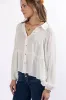 Something Good Ivory Tiered Relaxed Button Down Blouse SALE sold by Pink Lily