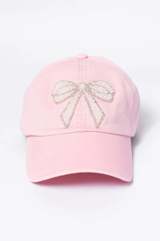 Pink Pearl Bow Hat SALE sold by Pink Lily