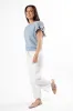 Everywhere and Back Light Blue Flutter Sleeve Stitched Detail Sweater SALE sold by Pink Lily