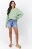 Emmy High Waisted Stretch Relaxed Raw Hem Denim Shorts FINAL SALE sold by Pink Lily