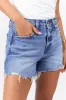 Emmy High Waisted Stretch Relaxed Raw Hem Denim Shorts FINAL SALE sold by Pink Lily
