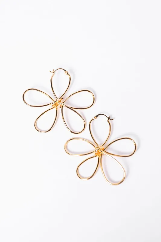 Gold Wire Daisy Earrings sold by Pink Lily