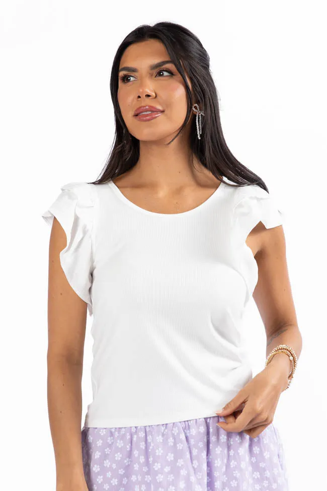 Pretty Thoughts Ivory Eyelet Sleeve Knit Top FINAL SALE sold by Pink Lily product image thumbnail 2