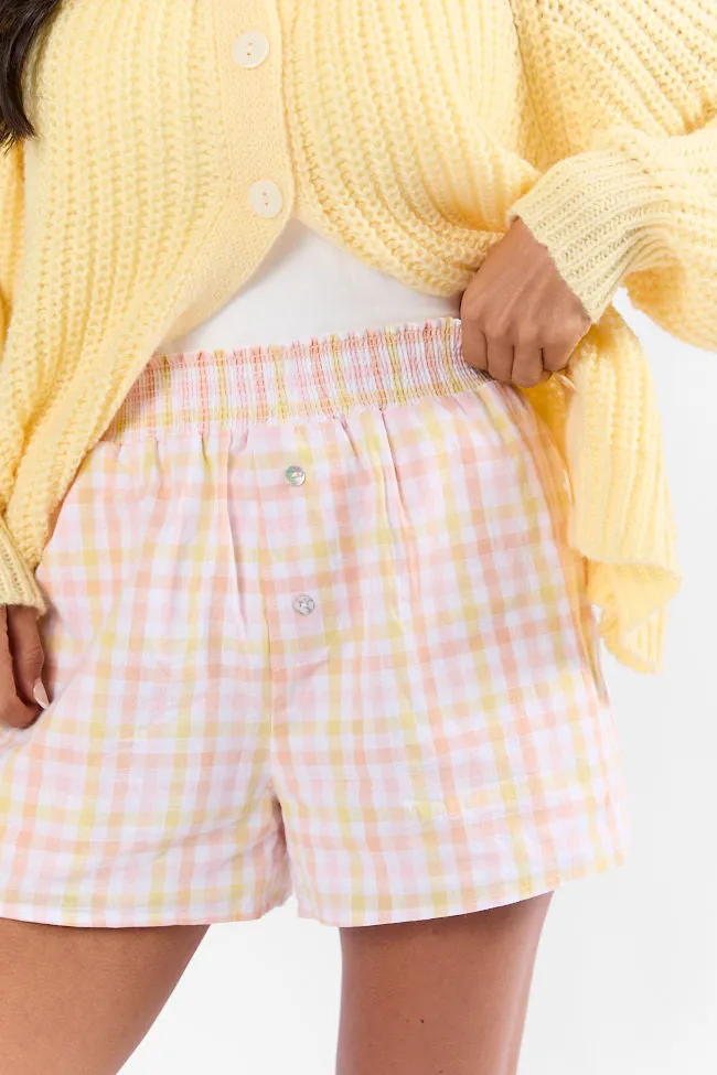 Keep It Brief Pink and Yellow Multi Gingham Boxer Shorts FINAL SALE sold by Pink Lily