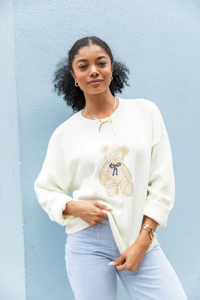 Too Much To Bear Ivory Sweater FINAL SALE sold by Pink Lily