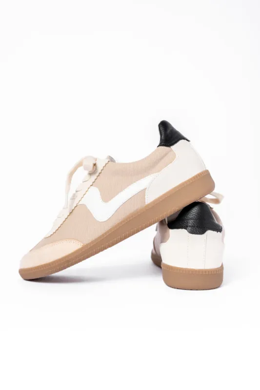 Kyla Almond Classic Low Top Sneaker sold by Pink Lily