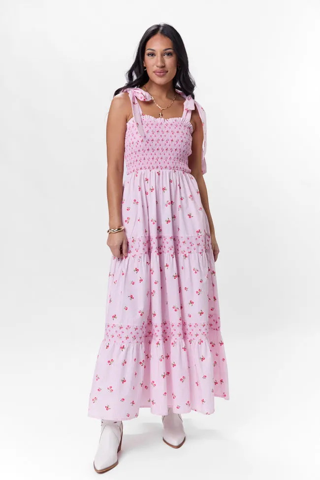 When We Were Young Smocked Pink Print Maxi Dress FINAL SALE sold by Pink Lily product image thumbnail 3