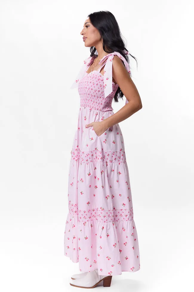 When We Were Young Smocked Pink Print Maxi Dress FINAL SALE sold by Pink Lily product image thumbnail 5