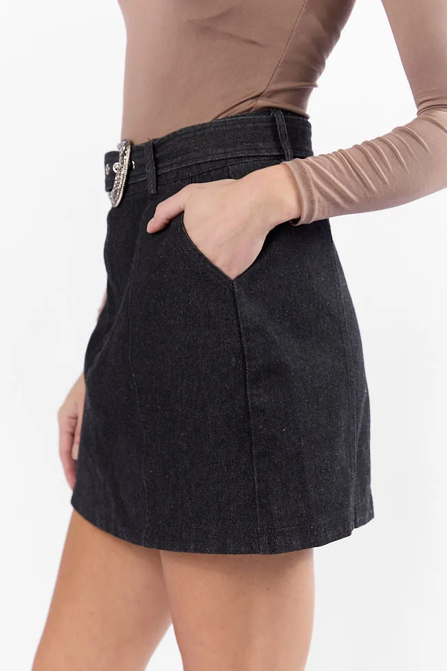 Just To See You Smile Black Western Belted Denim Skirt FINAL SALE sold by Pink Lily product image thumbnail 5