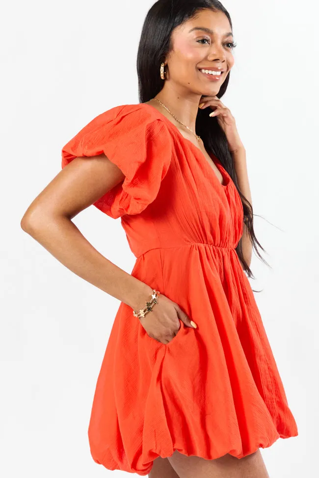 Almost Daylight Red Bubble Hem Mini Dress FINAL SALE sold by Pink Lily product image thumbnail 4