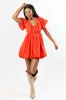 Almost Daylight Red Bubble Hem Mini Dress SALE sold by Pink Lily