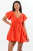Almost Daylight Red Bubble Hem Mini Dress SALE sold by Pink Lily