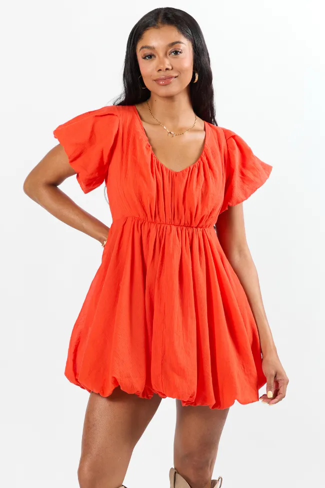 Almost Daylight Red Bubble Hem Mini Dress FINAL SALE sold by Pink Lily product image thumbnail 3