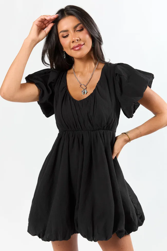 Almost Daylight Black Bubble Hem Mini Dress FINAL SALE sold by Pink Lily product image thumbnail 3